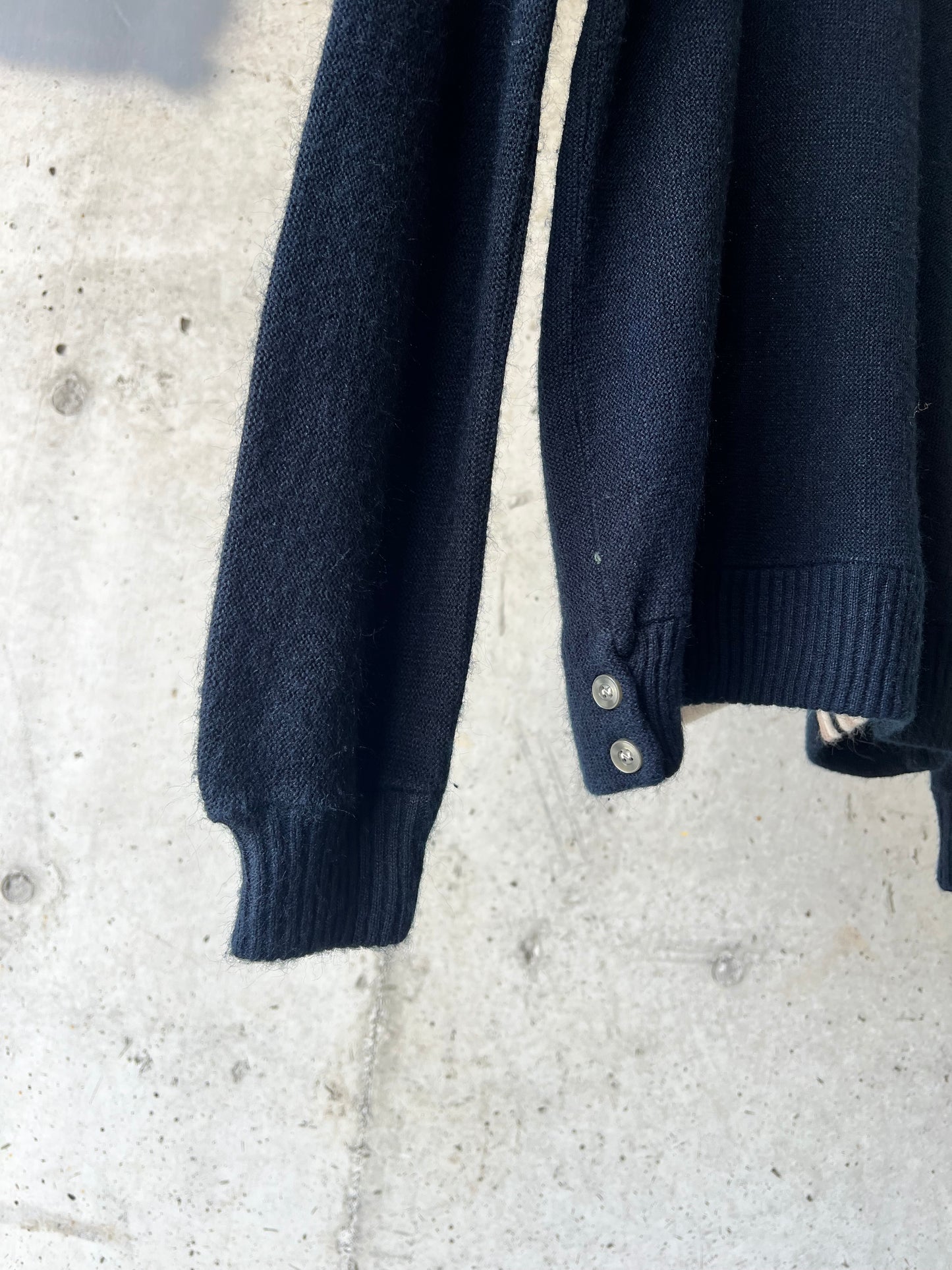 70s Black & White Striped Cardigan