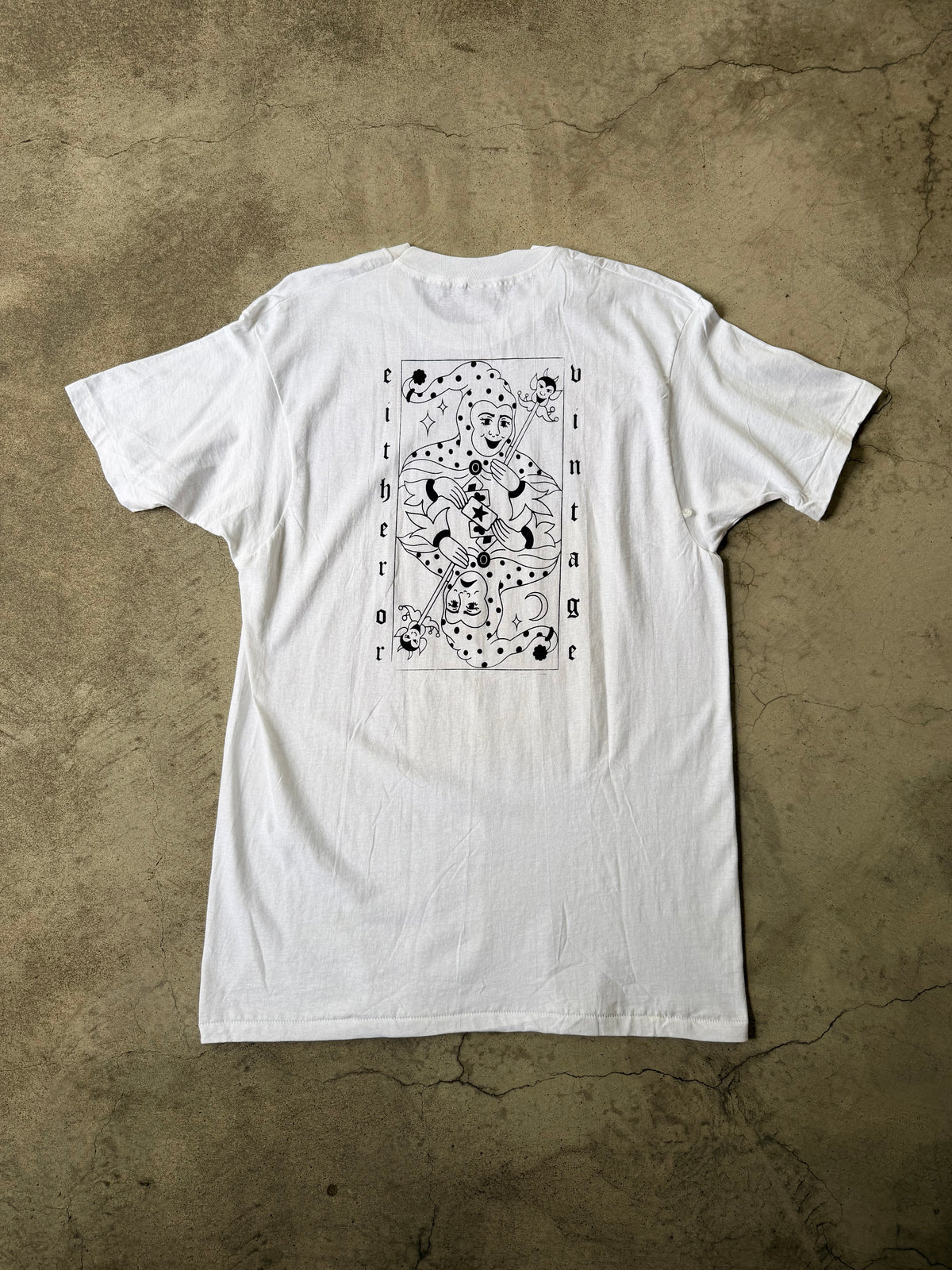 Either/Or Vintage “Jester” T-shirt, XL 21”x32” *misprint