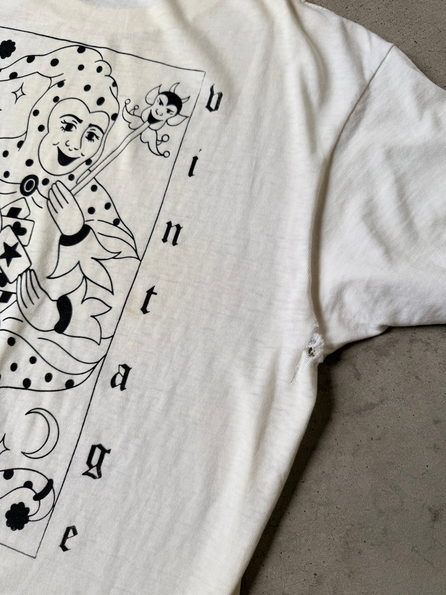 Either/Or Vintage “Jester” T-shirt, Large 19”x27.5”