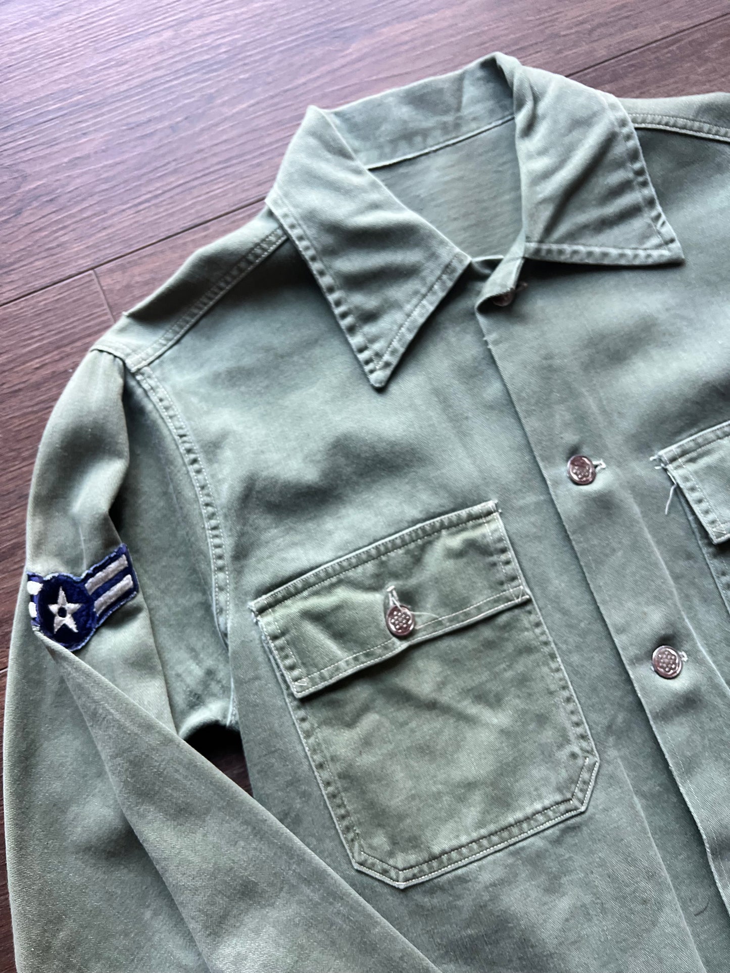 50s/60s 13 Star Button Air Force Fatigue Button Down Shirt