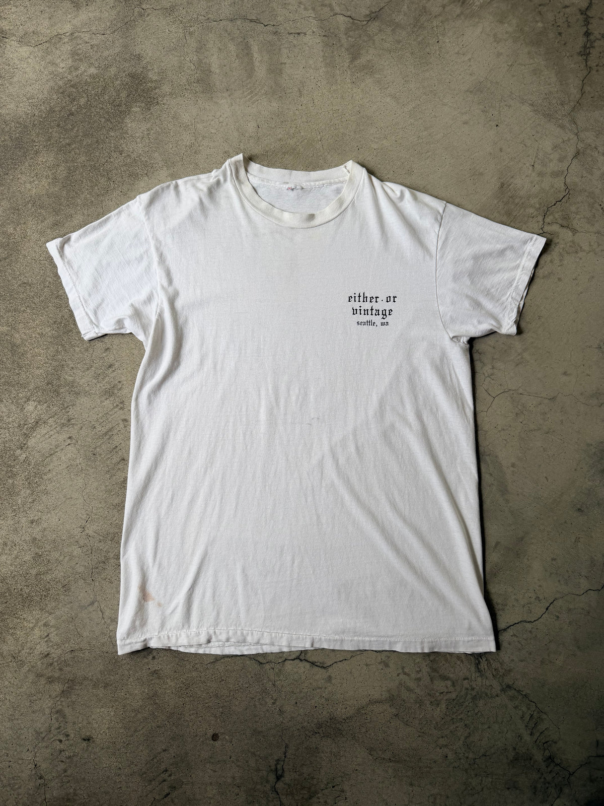 Either/Or Vintage “Jester” T-shirt, Large 21”x29”