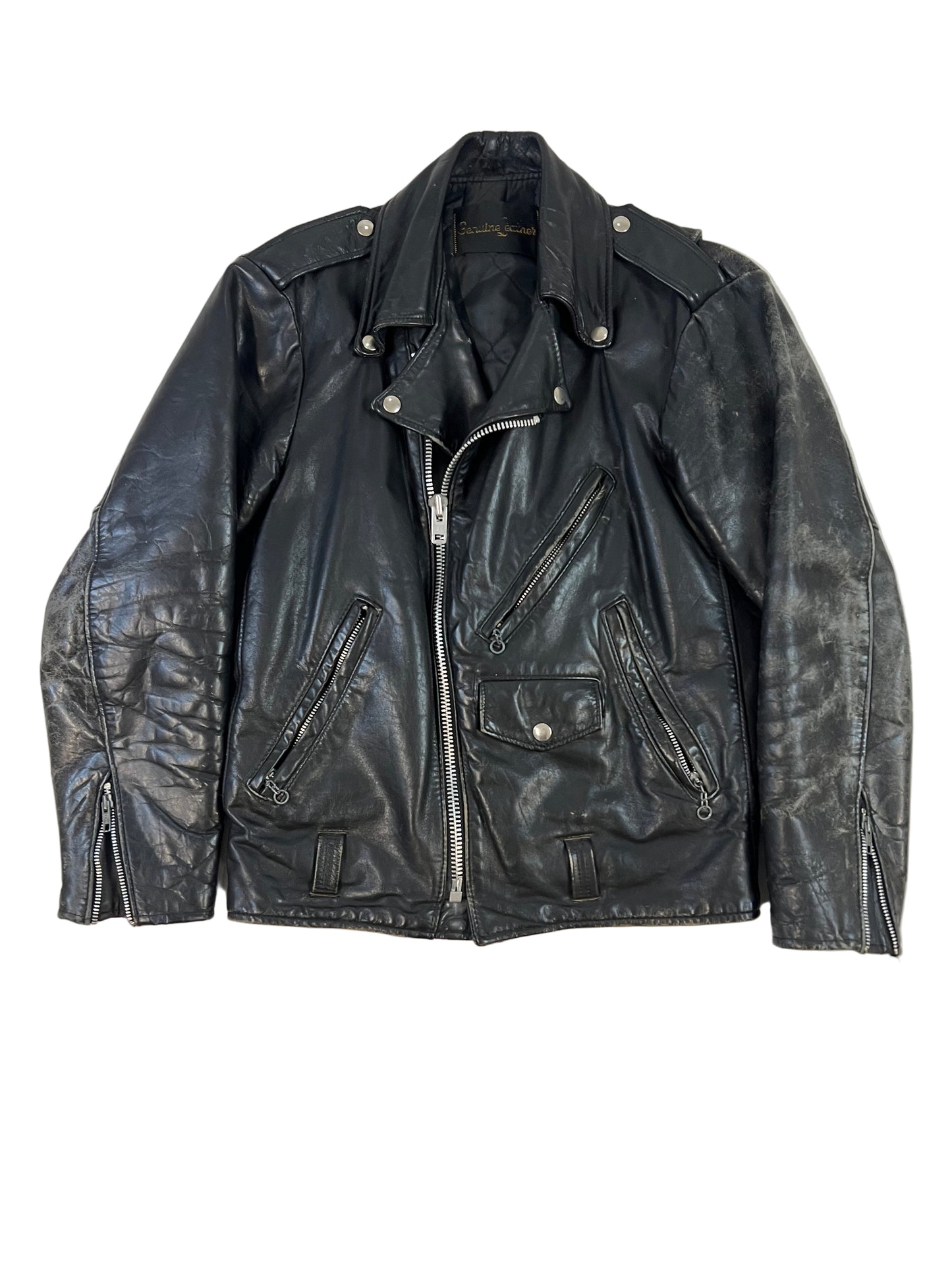 70s Biker Leather Jacket