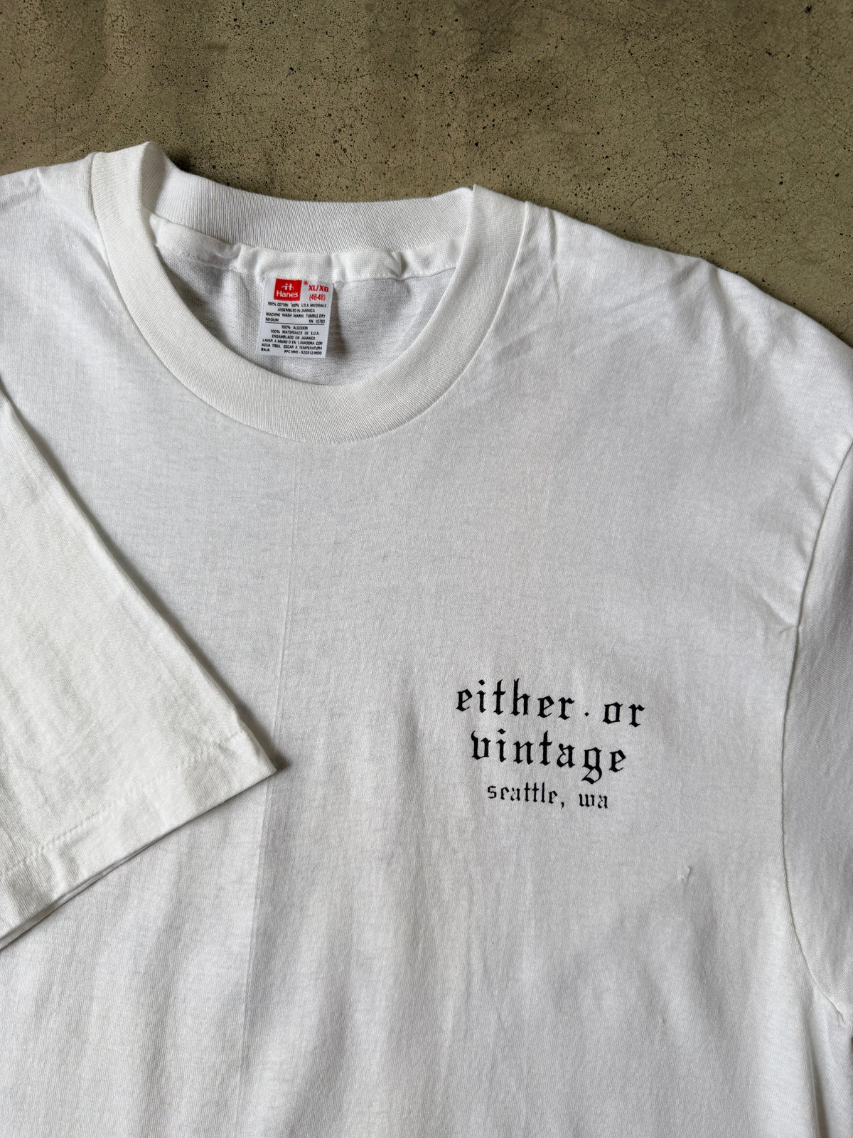 Either/Or Vintage “Jester” T-shirt, XL 21.5”x31.5”