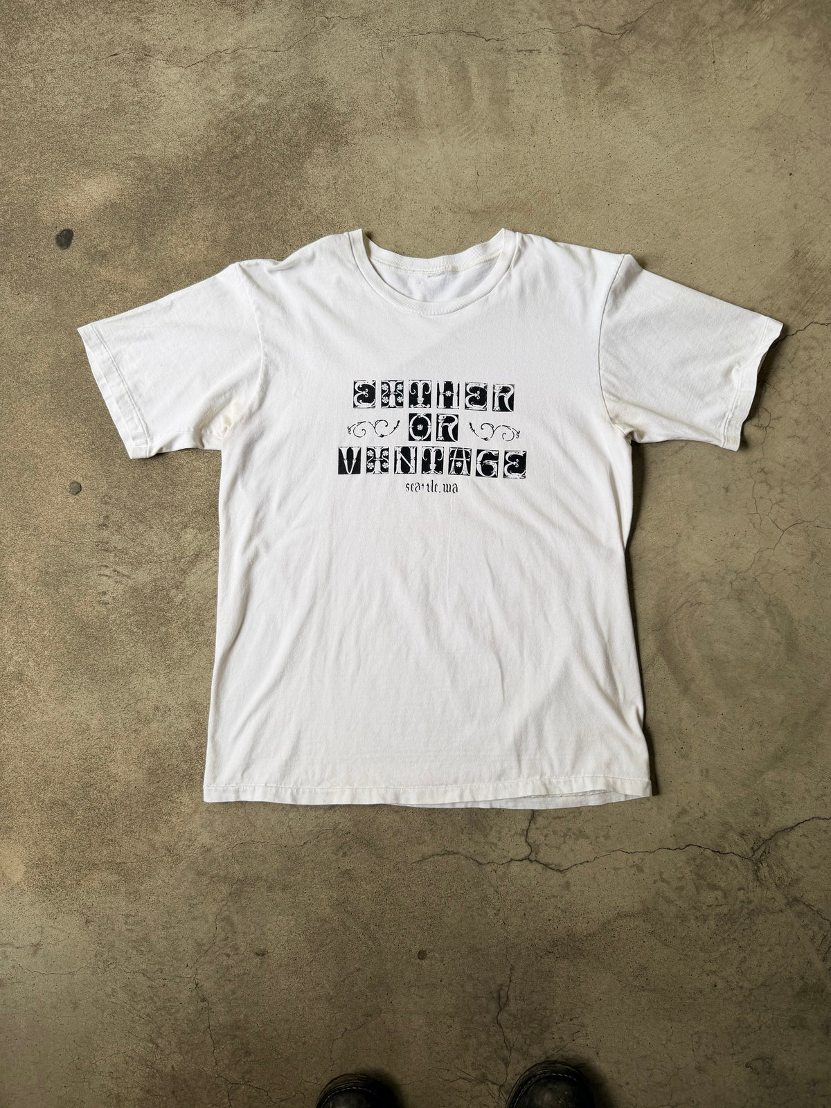 Either/Or Vintage “Block Letter” T-shirt, Large 20”x27”