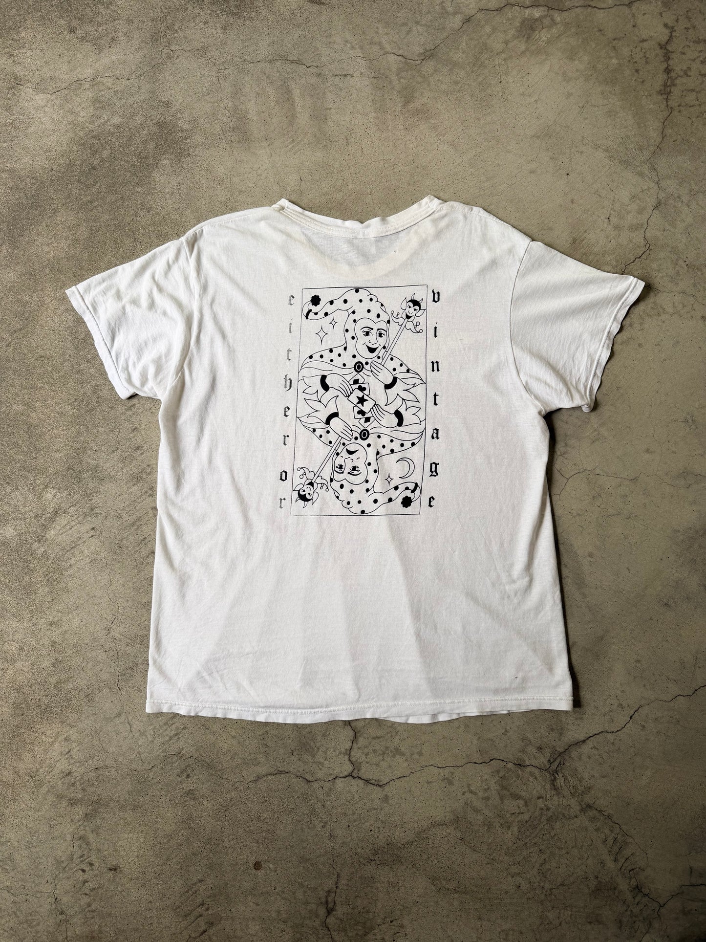Either/Or Vintage “Block Letter” T-Shirt, Large 22”x29”