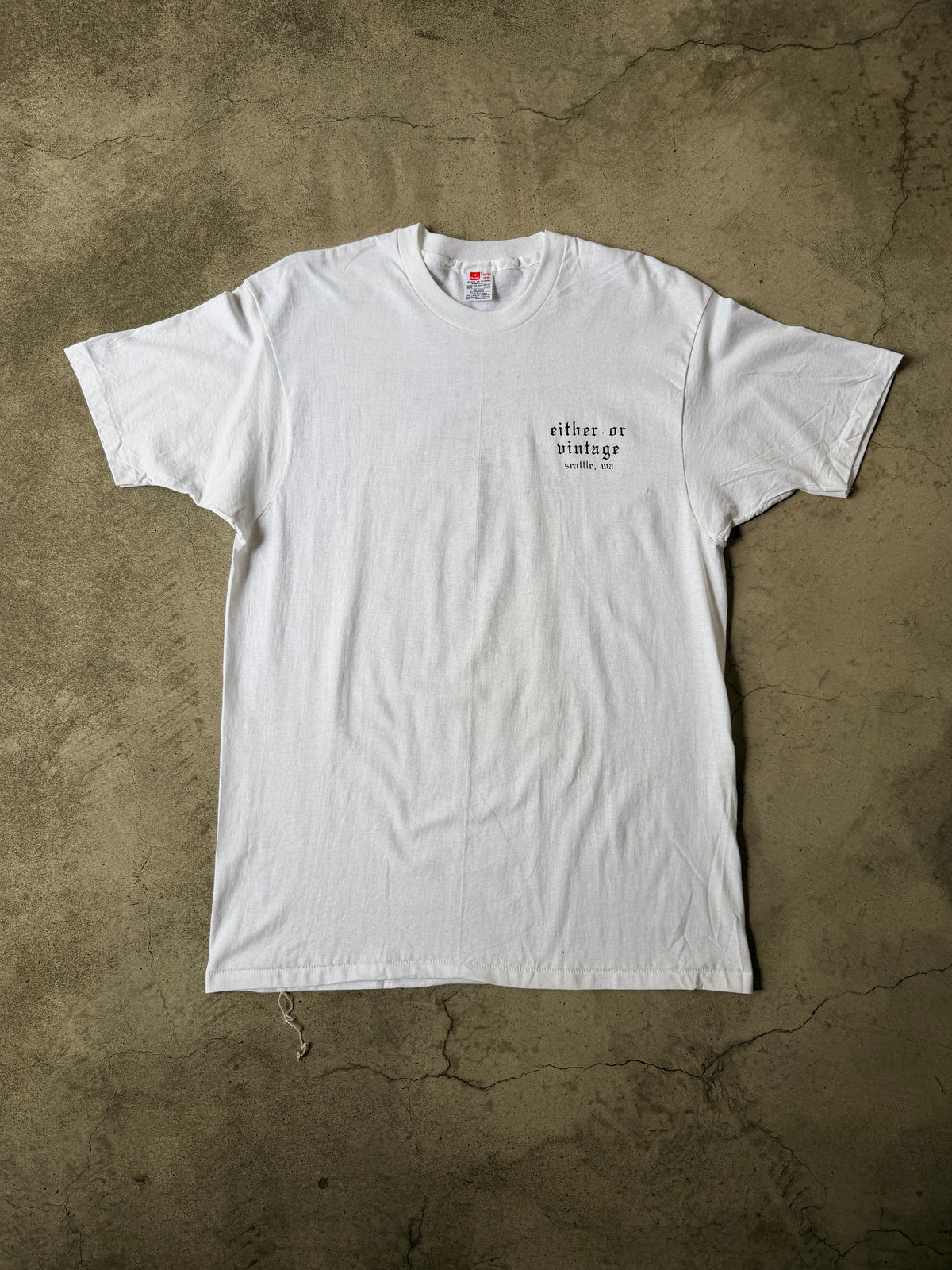 Either/Or Vintage “Jester” T-shirt, XL 21.5”x31.5”