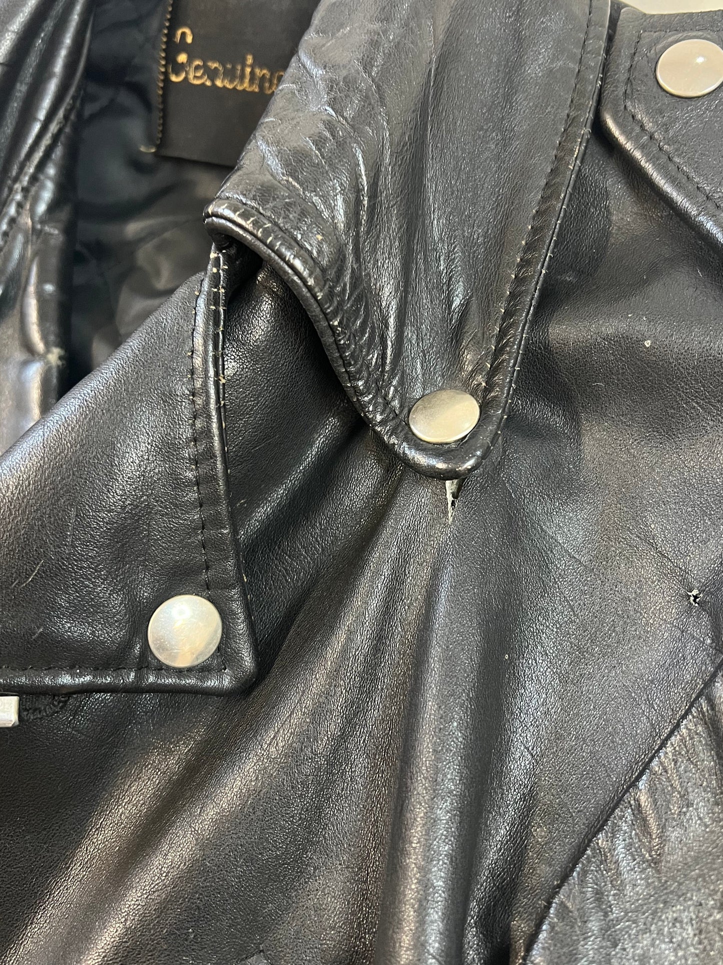 70s Biker Leather Jacket