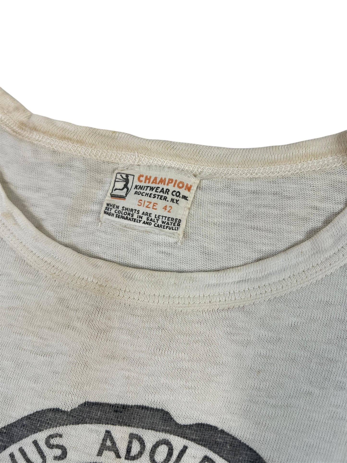 1930s/40s Gustavus Aldolphus College Champion Running Man T-Shirt