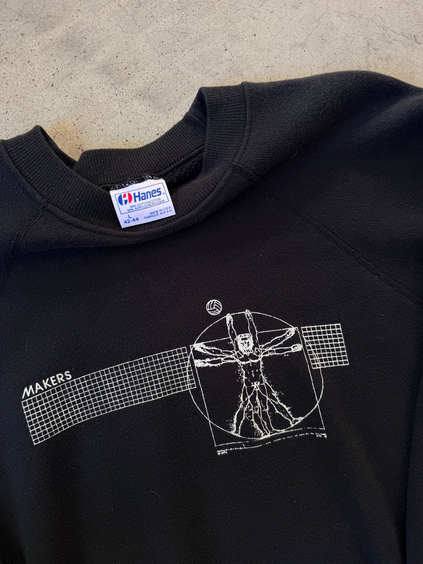80s Makers Vitruvian Man Volleyball Art Sweatshirt