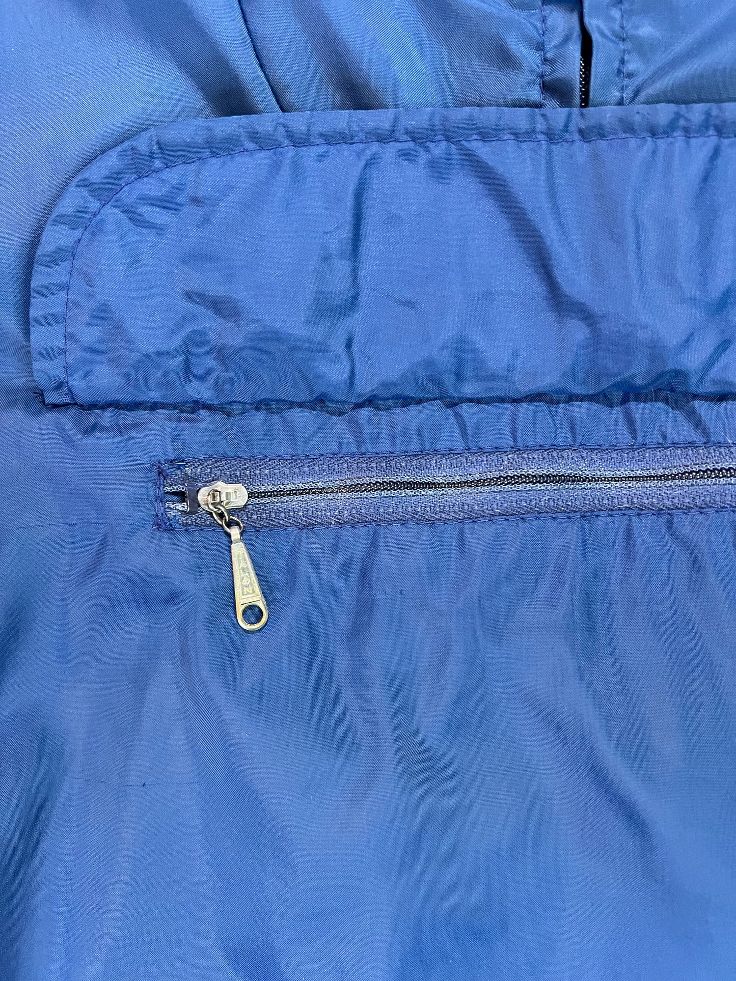 1960s Sears Fashion Navy Blue Quarter Zip Nylon Windbreaker