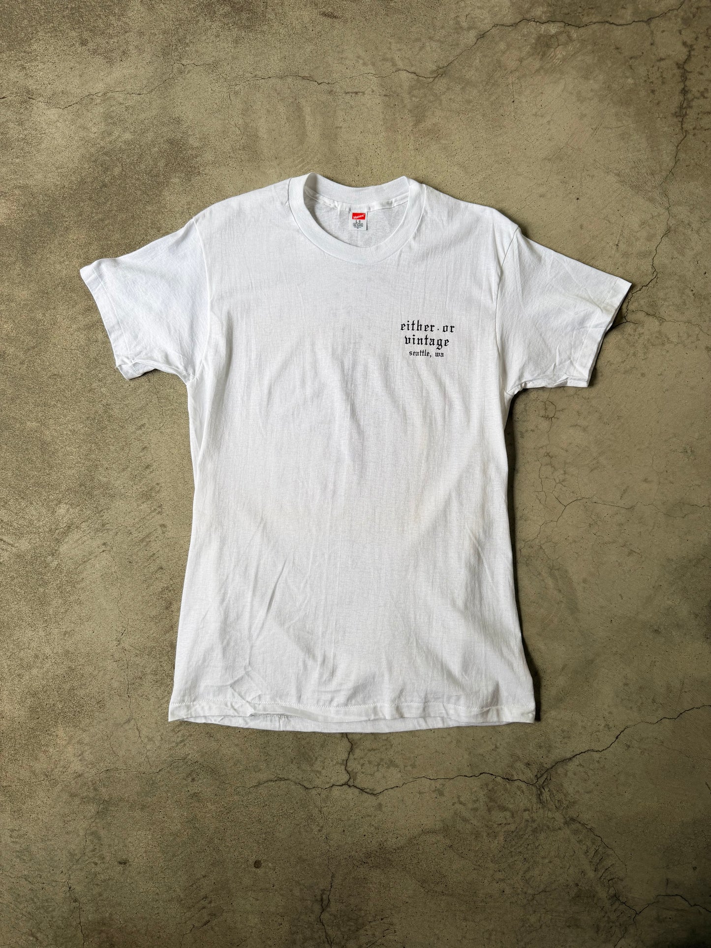 Either/Or Vintage “Jester” T-shirt, Large 19.5”x31”