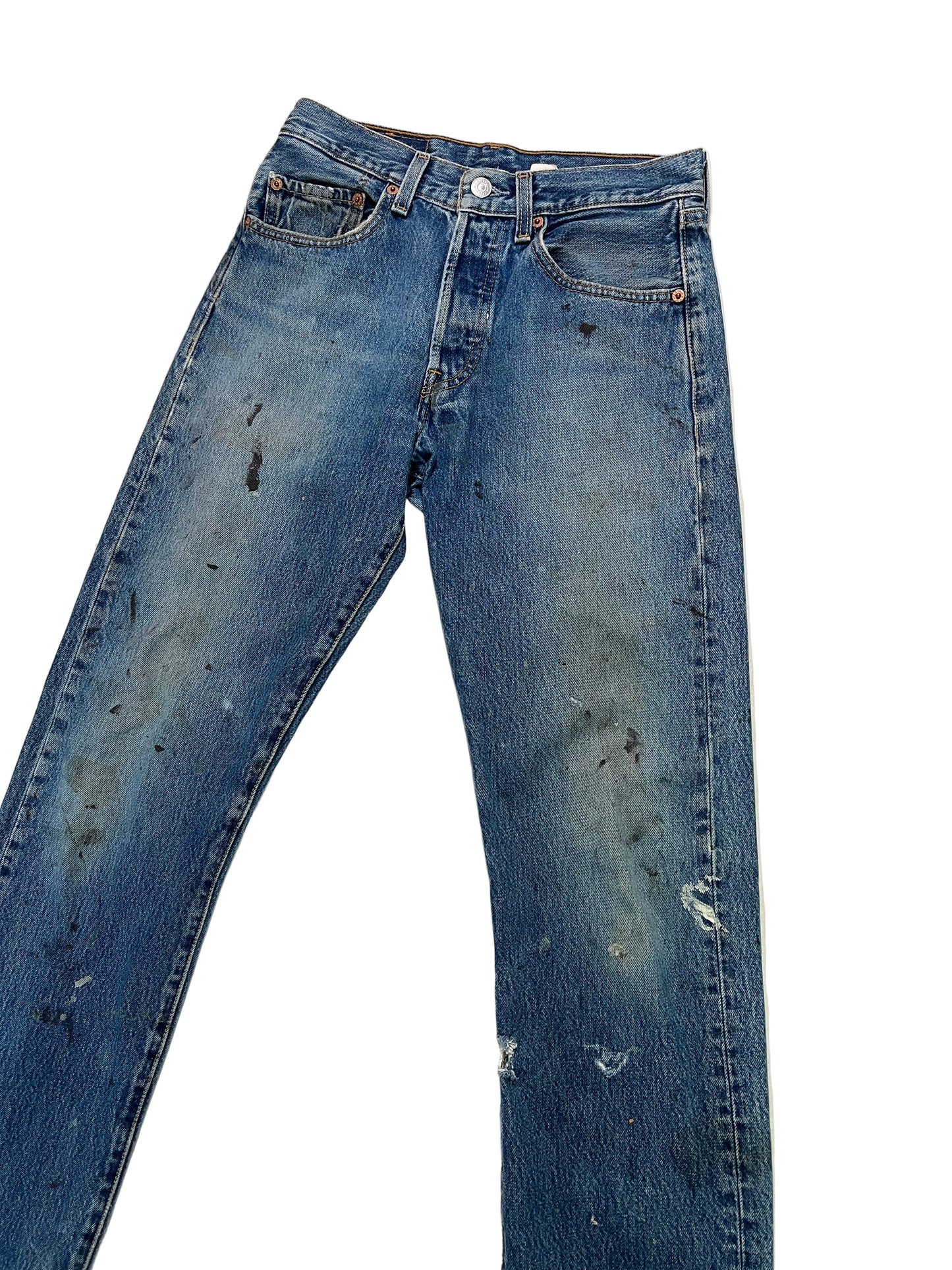 Vintage Paint Splattered Button Fly Made in Mexico Levi’s 27”x29”