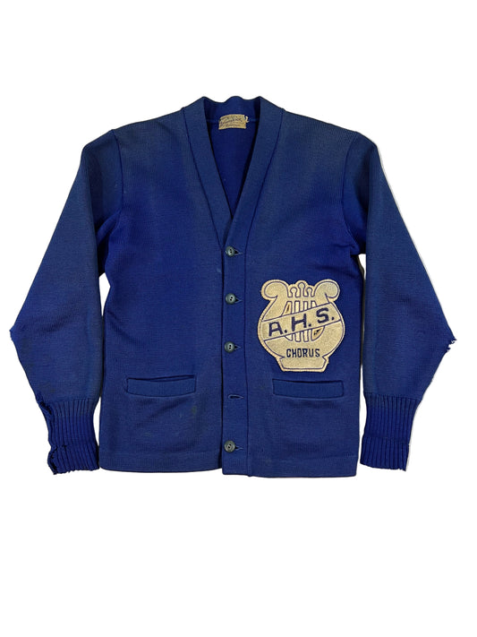 1950s/60s Navy Blue Letterman AHS Choir Cardigan
