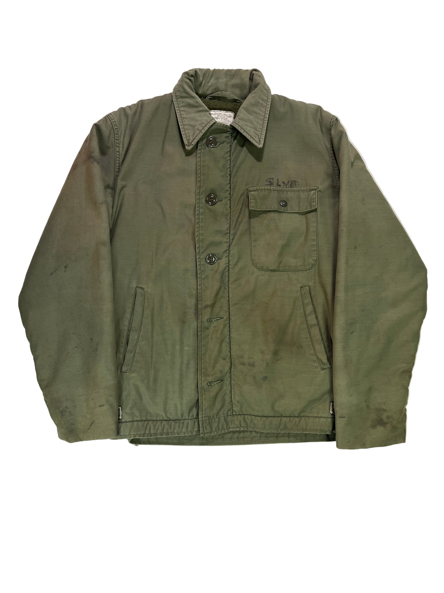 Vintage A-2 Deck Jacket Olive Green - Broken Zipper