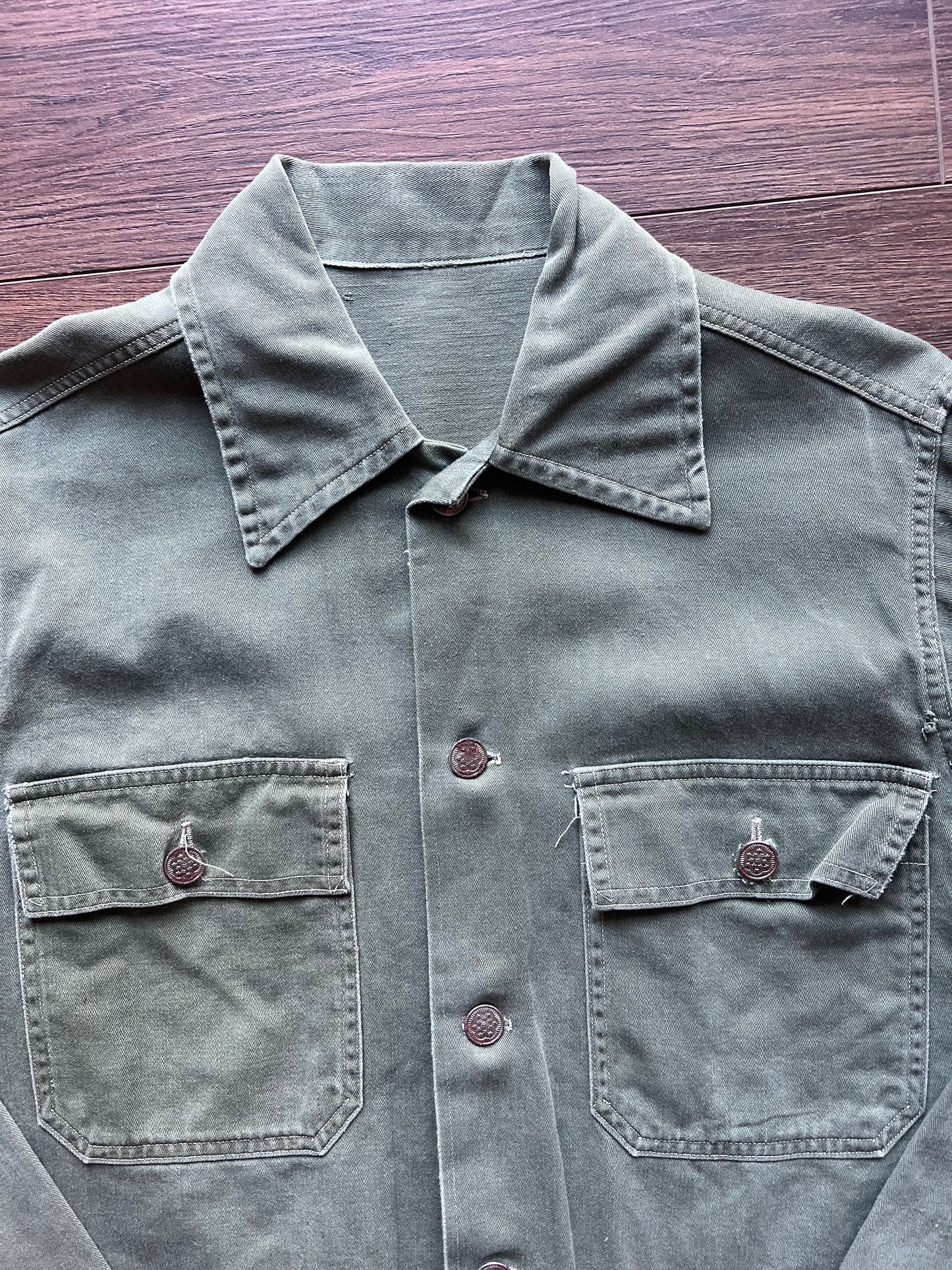 50s/60s 13 Star Button Air Force Fatigue Button Down Shirt