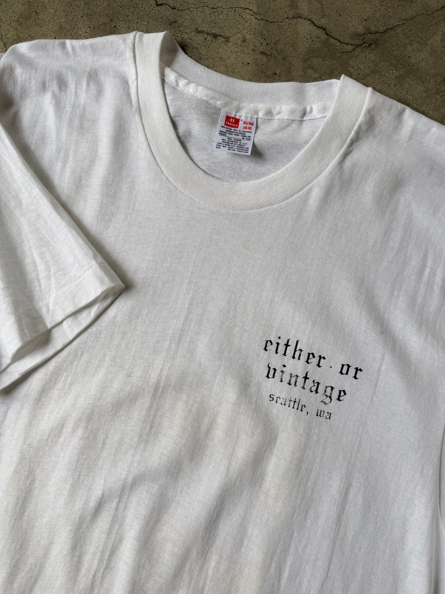 Either/Or Vintage “Jester” T-shirt, XL 21”x32”