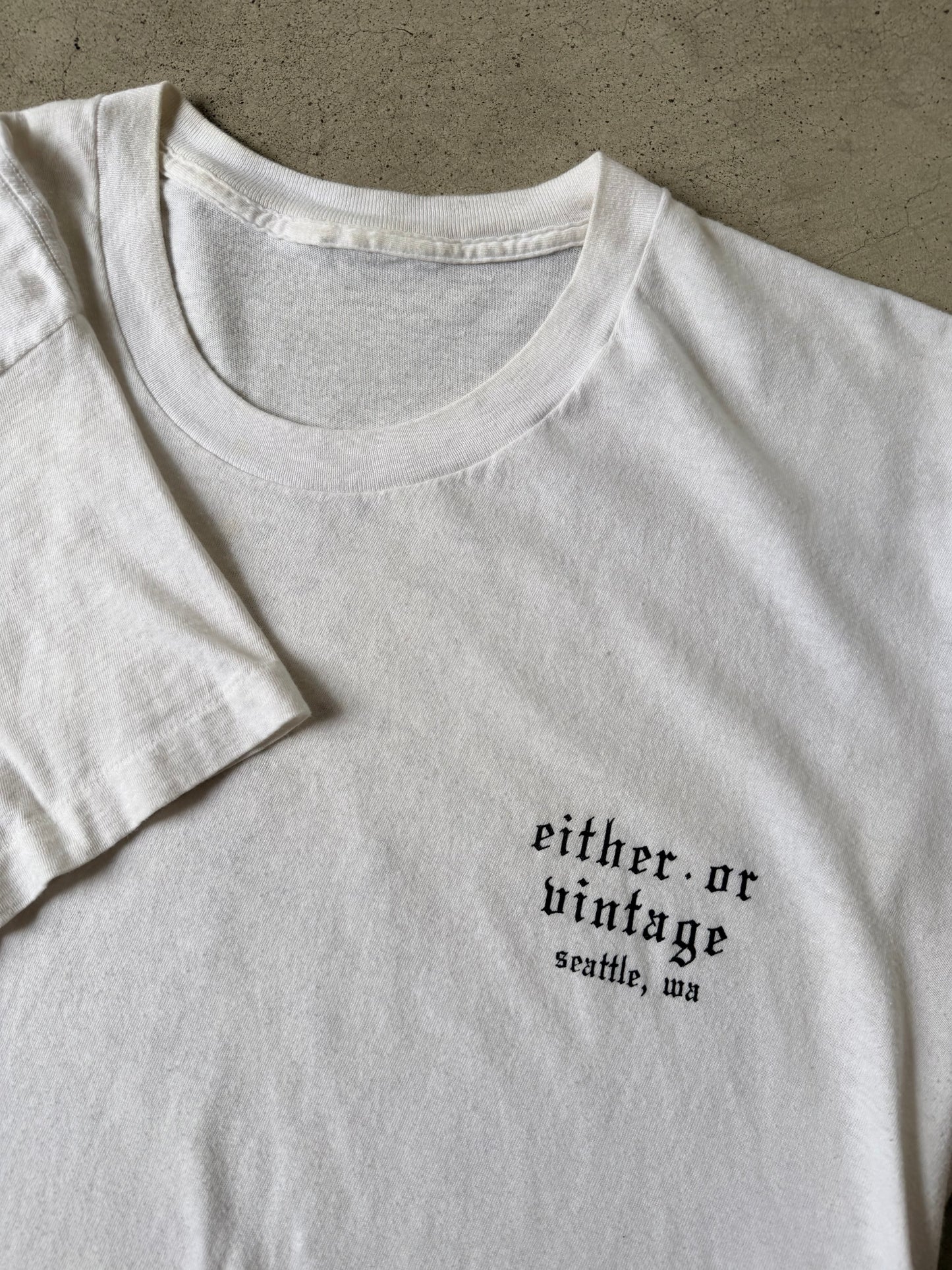 Either/Or Vintage “Jester” T-shirt, Large 21”x29”