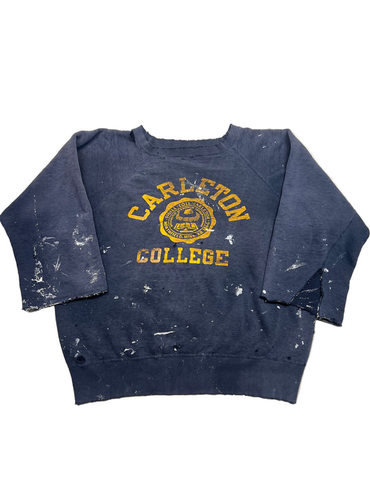 1960s Carlton College Boxy Thrashed Sweatshirt