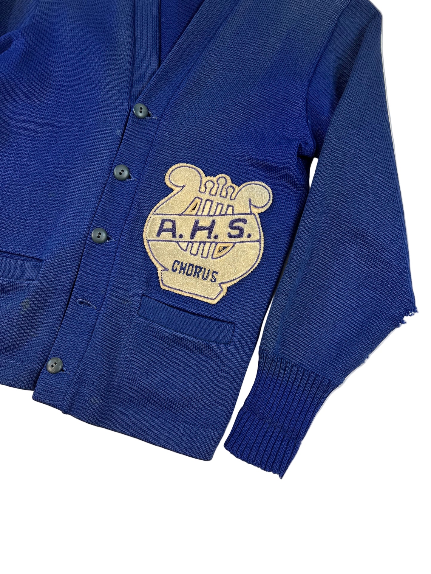 1950s/60s Navy Blue Letterman AHS Choir Cardigan