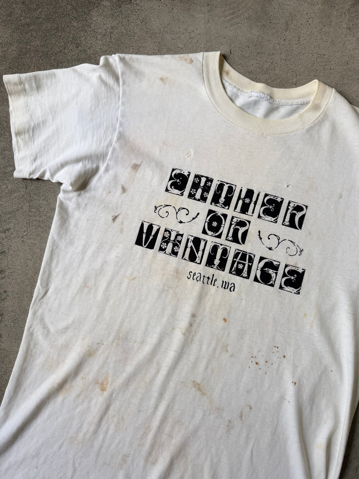 Distressed Either/Or Vintage “Block Letter” T-shirt, Medium 18”x27”