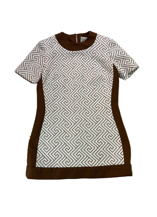 1960’s Brown and White Mini Dress