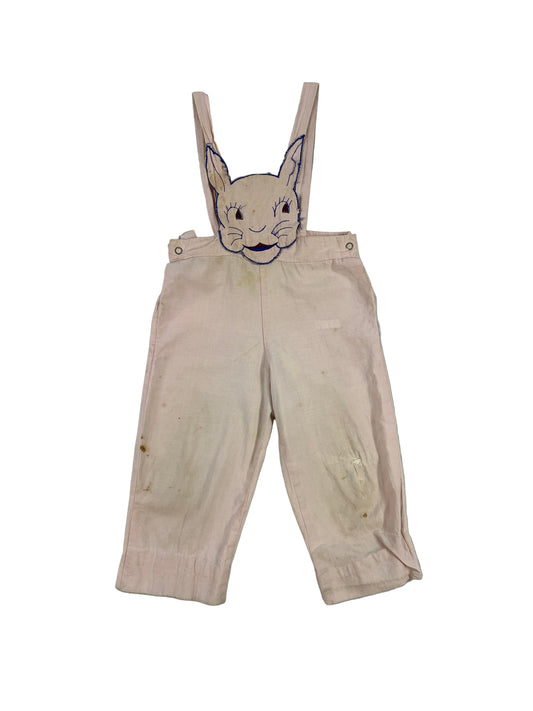 1950s Children’s Pastel Pink Bunny Overalls