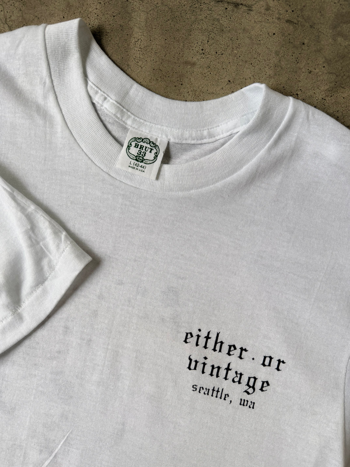 Either/Or Vintage “Jester” T-shirt, Large 18.5”x31”