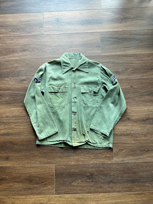 50s/60s 13 Star Button Air Force Fatigue Button Down Shirt