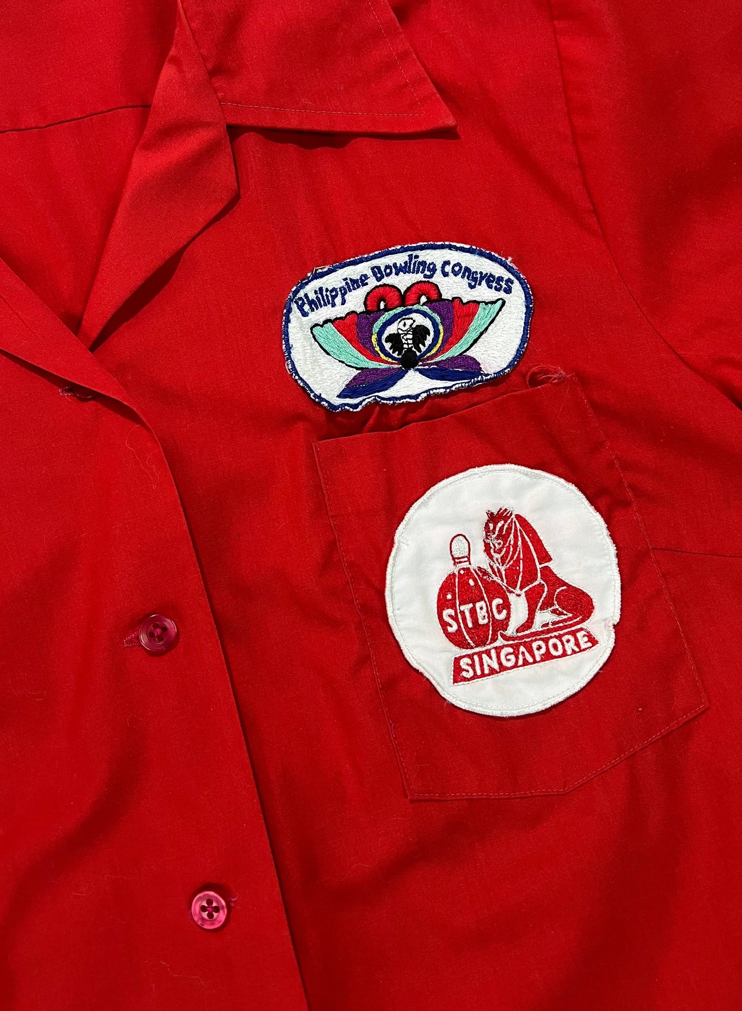 70’s Chain Stitch Red Bowling Shirt