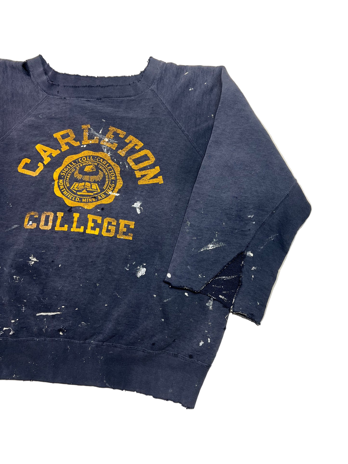 1960s Carlton College Boxy Thrashed Sweatshirt