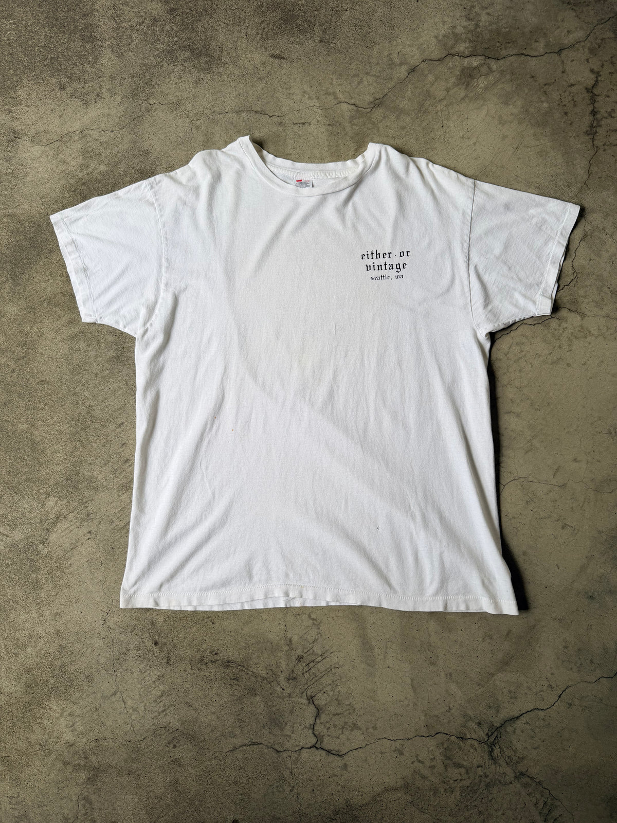 Either/Or Vintage “Jester” T-shirt, XL 23”x30”