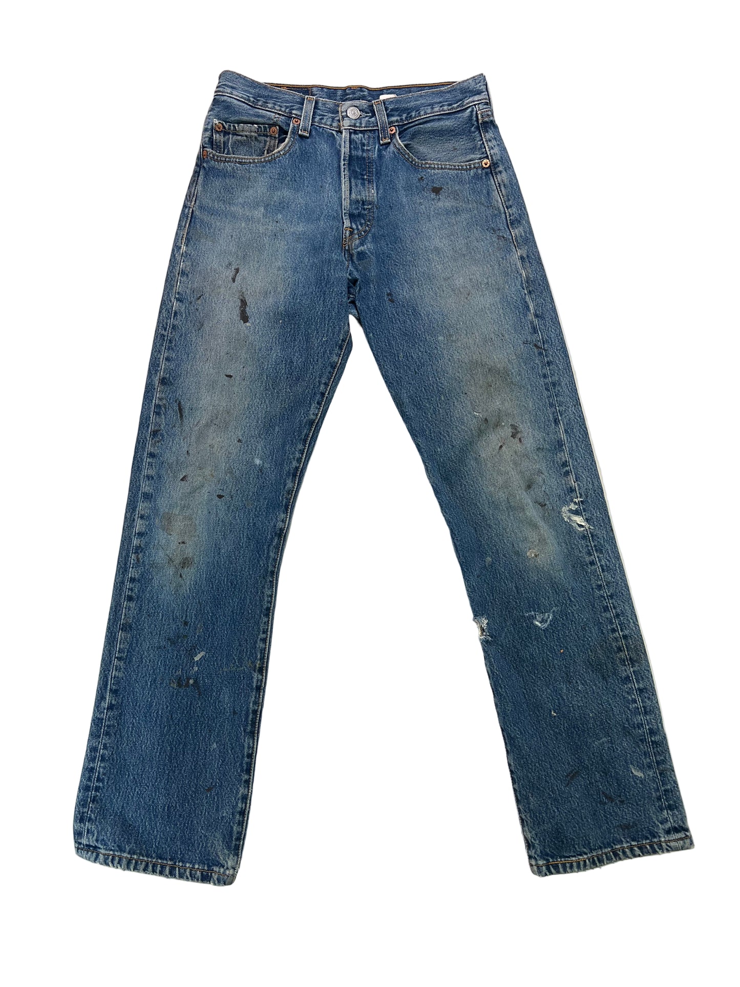 Vintage Paint Splattered Button Fly Made in Mexico Levi’s 27”x29”