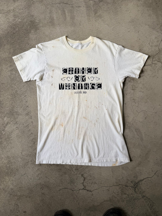 Distressed Either/Or Vintage “Block Letter” T-shirt, Medium 18”x27”