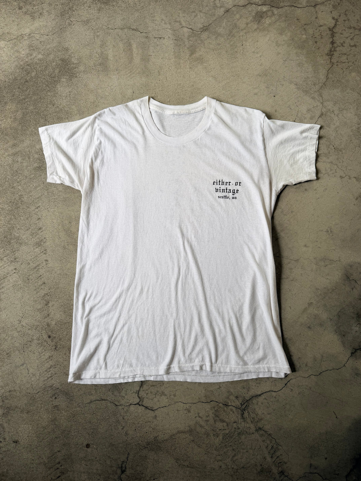 Either/Or Vintage “Jester” T-shirt, Large 21”x29”