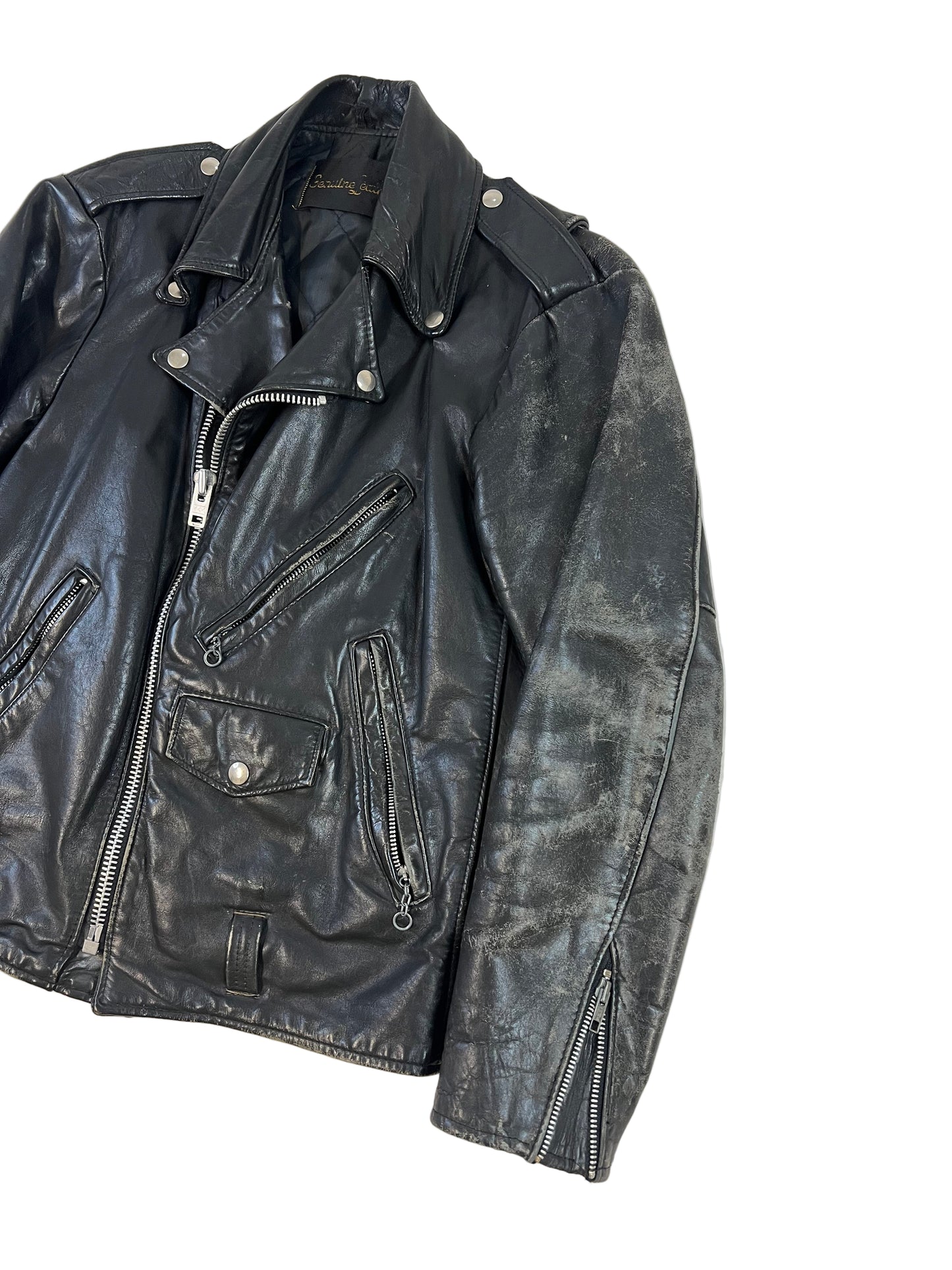 70s Biker Leather Jacket
