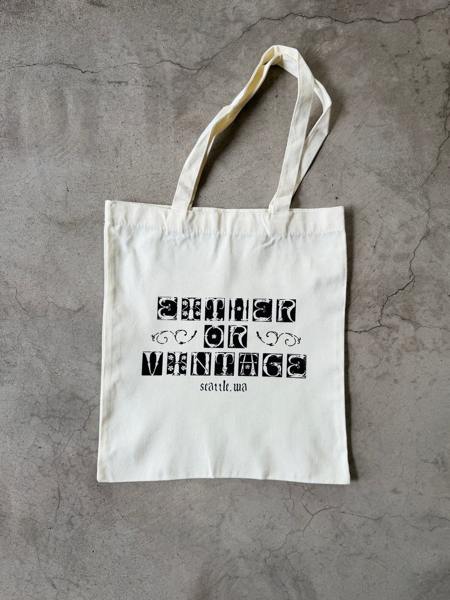 Either/Or Vintage “Block Letter” Tote Bag