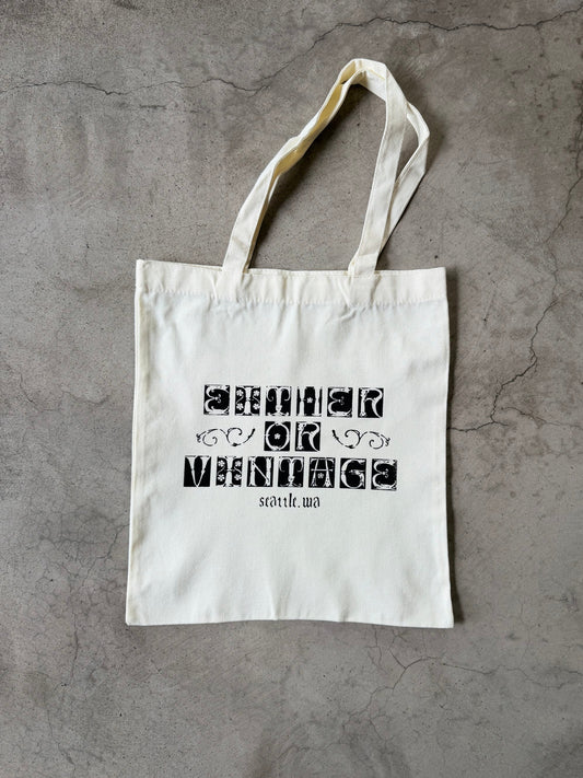 Either/Or Vintage “Block Letter” Tote Bag