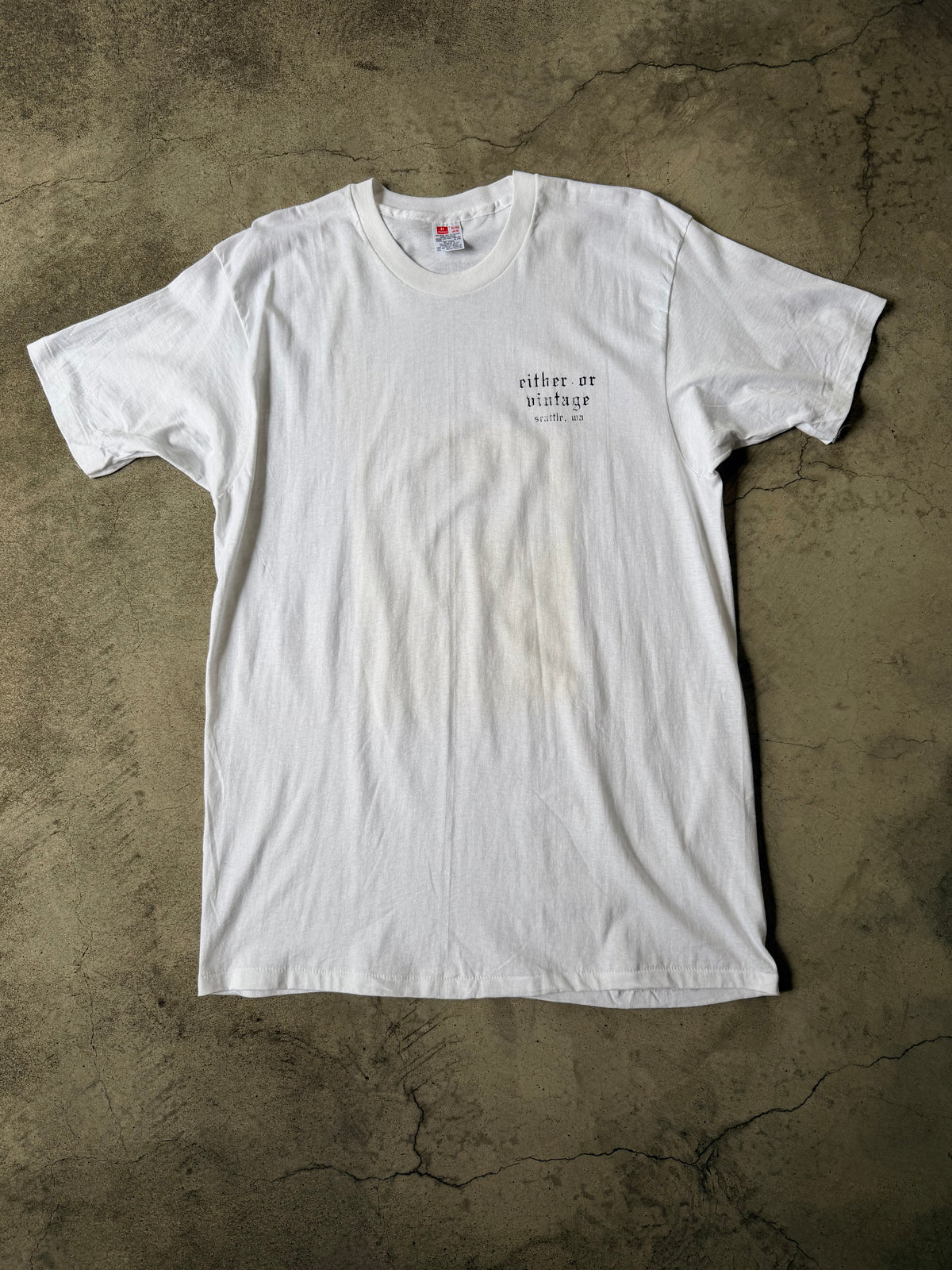 Either/Or Vintage “Jester” T-shirt, XL 21”x32”