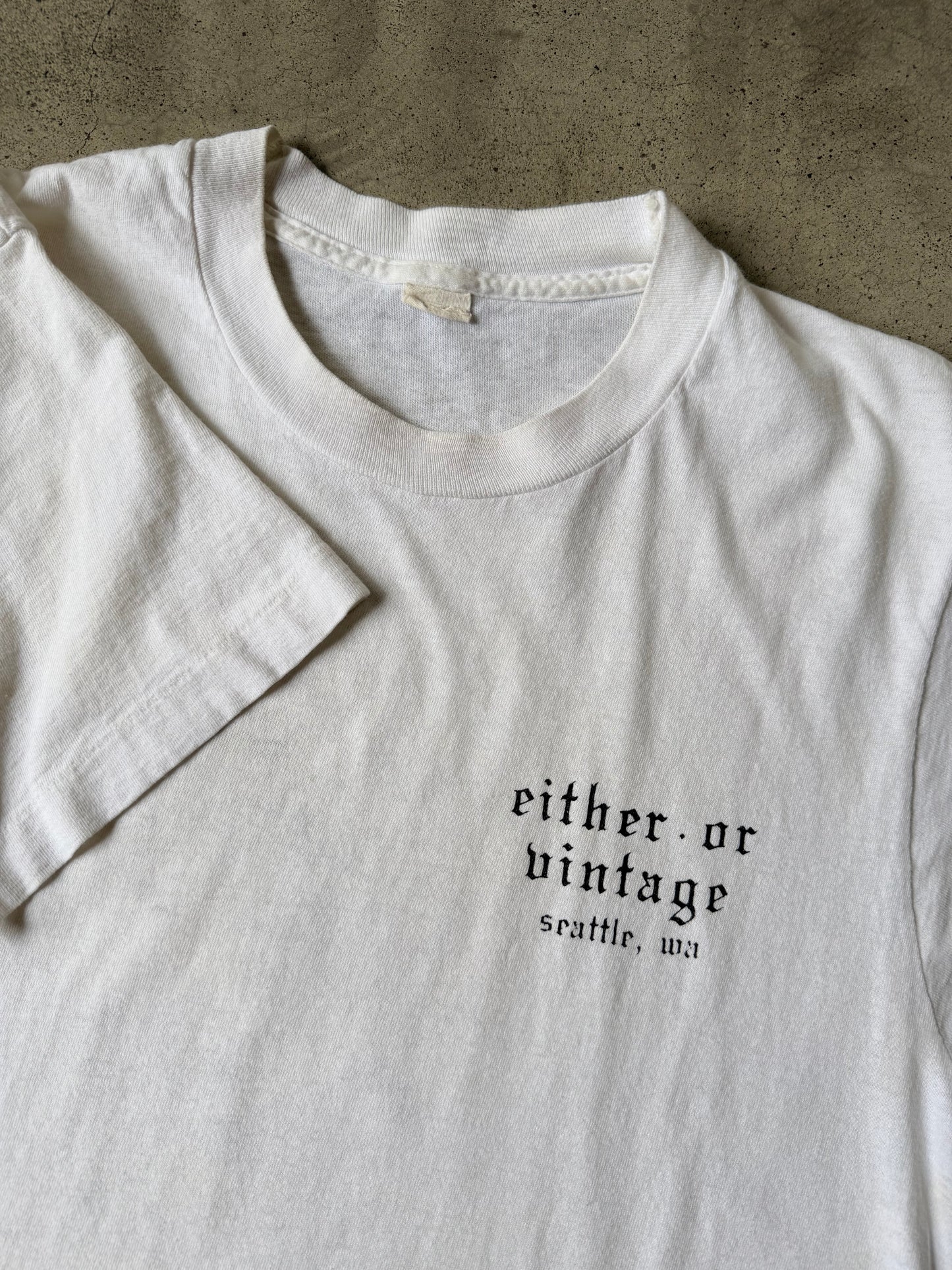 Either/Or Vintage “Jester” T-shirt, Medium 18”x27”