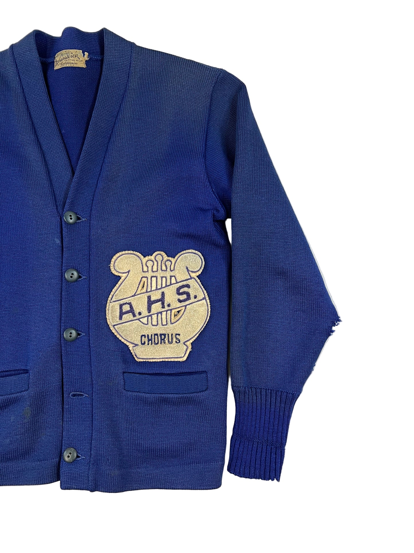 1950s/60s Navy Blue Letterman AHS Choir Cardigan