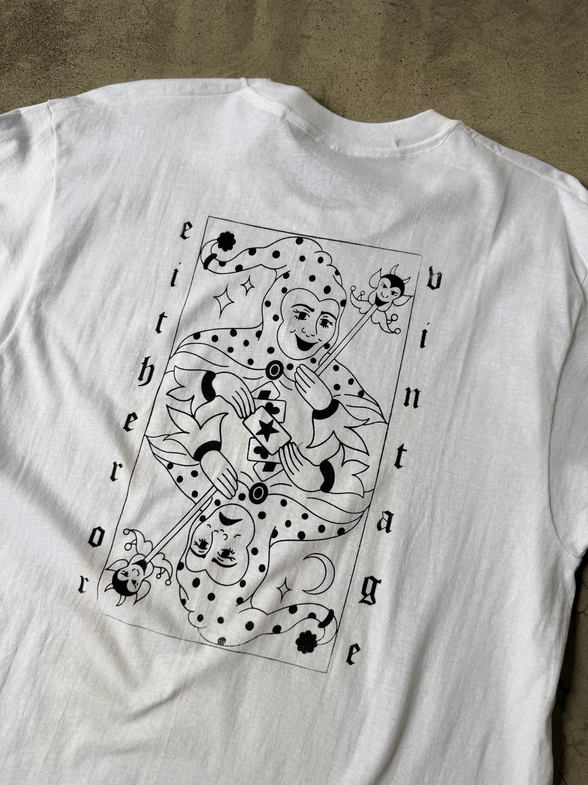 Either/Or Vintage “Jester” T-shirt, XL 21”x32”