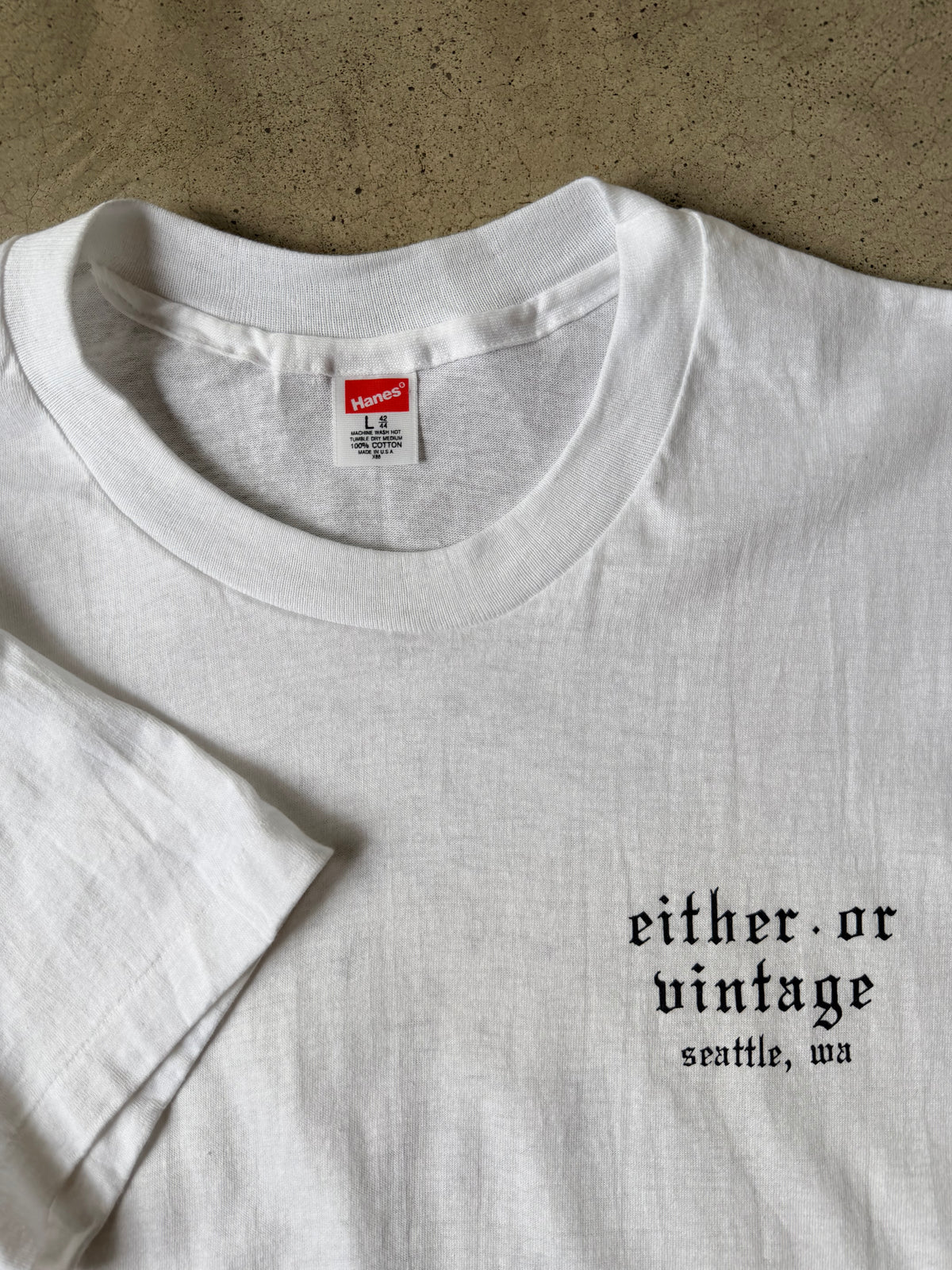 Either/Or Vintage “Jester” T-shirt, Large 19.5”x31”