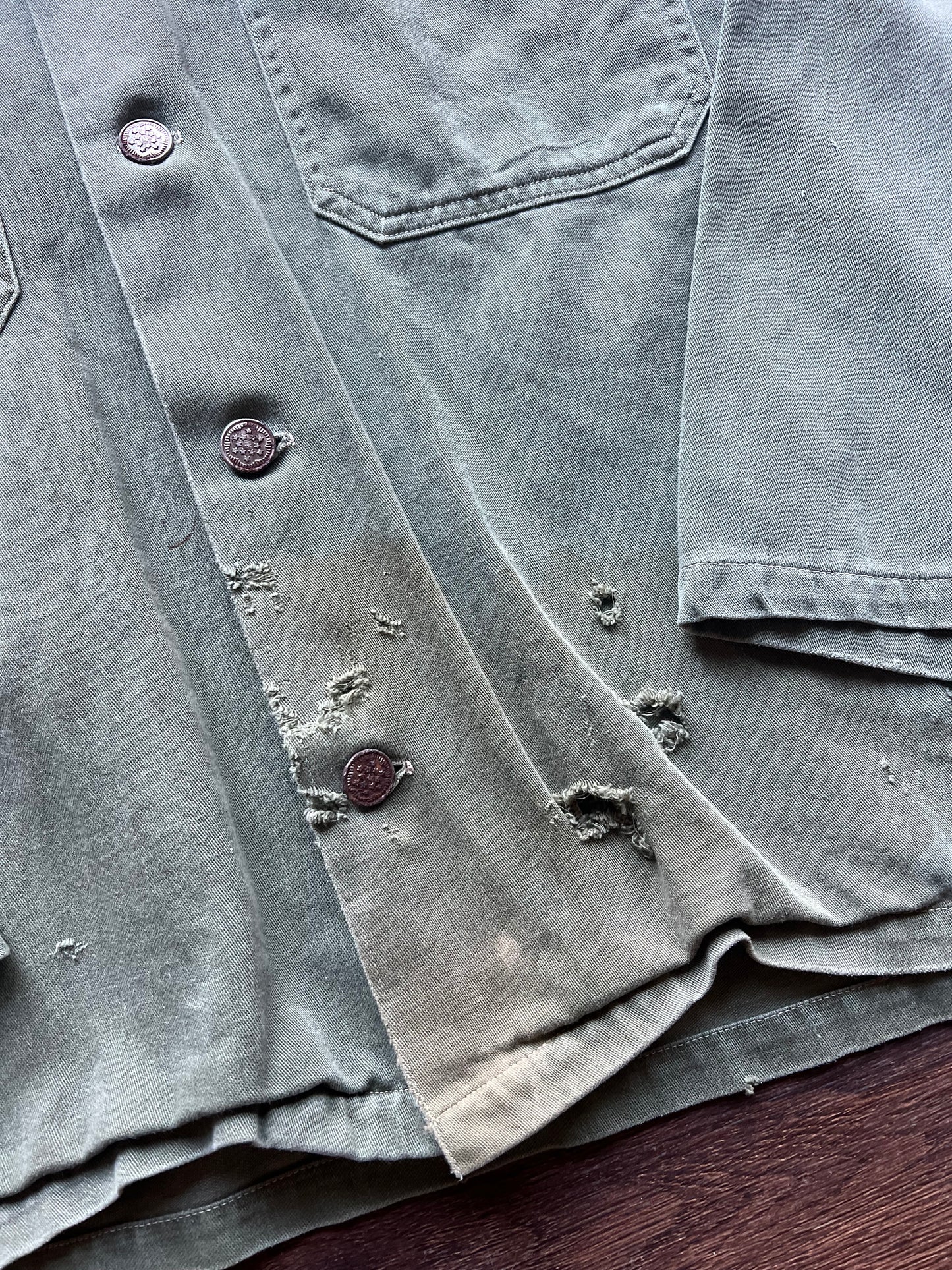 50s/60s 13 Star Button Air Force Fatigue Button Down Shirt