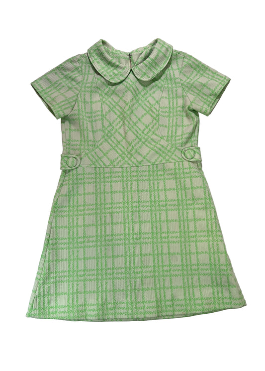lime green plaid dress gingham green dress Lime Green Gingham Plaid Square Neck Mini Dress -parroquiadesanalbertomagno.com
