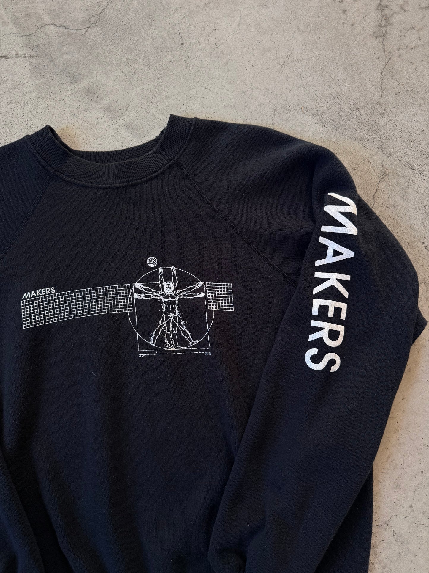 80s Makers Vitruvian Man Volleyball Art Sweatshirt