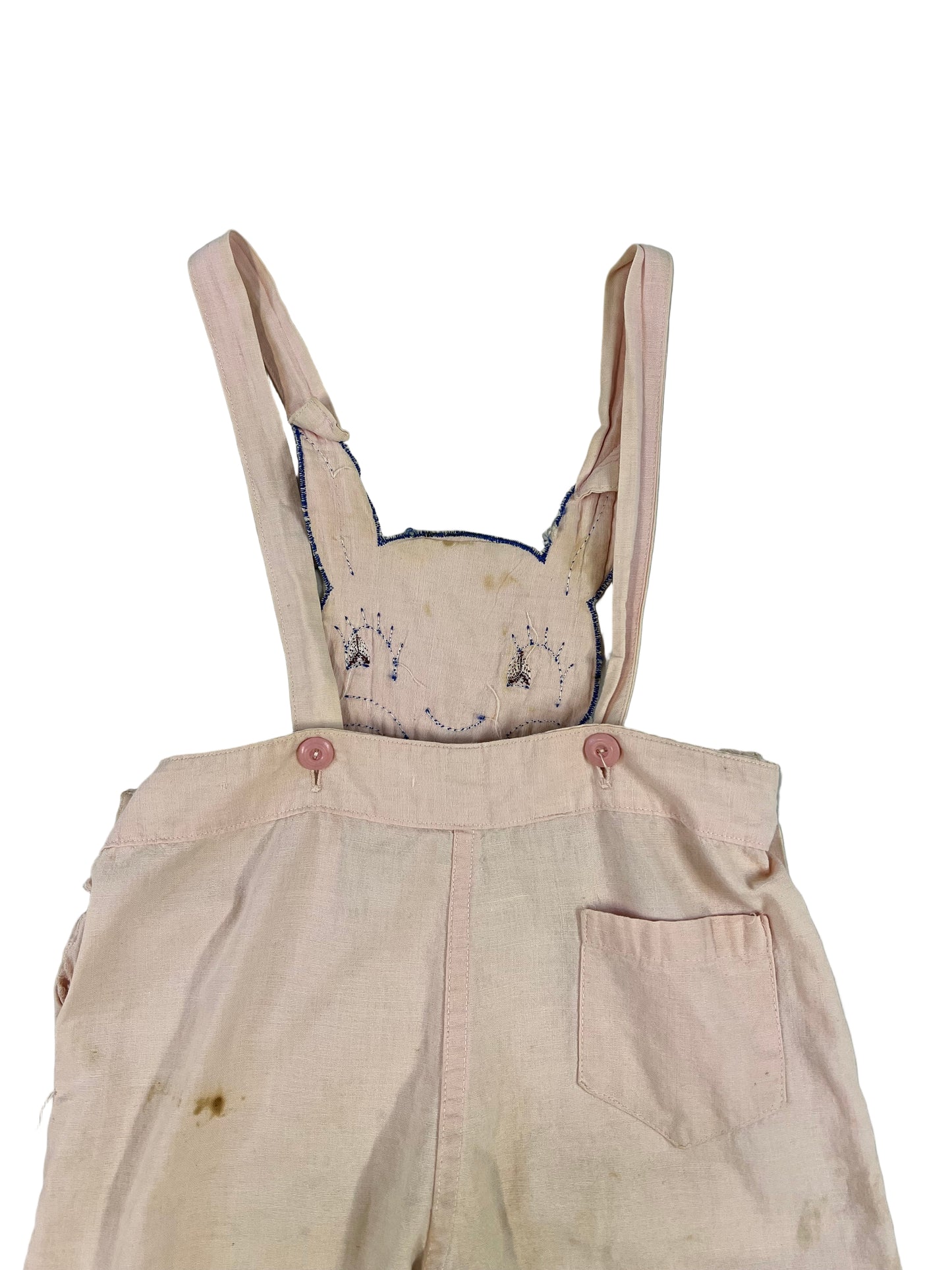 1950s Children’s Pastel Pink Bunny Overalls