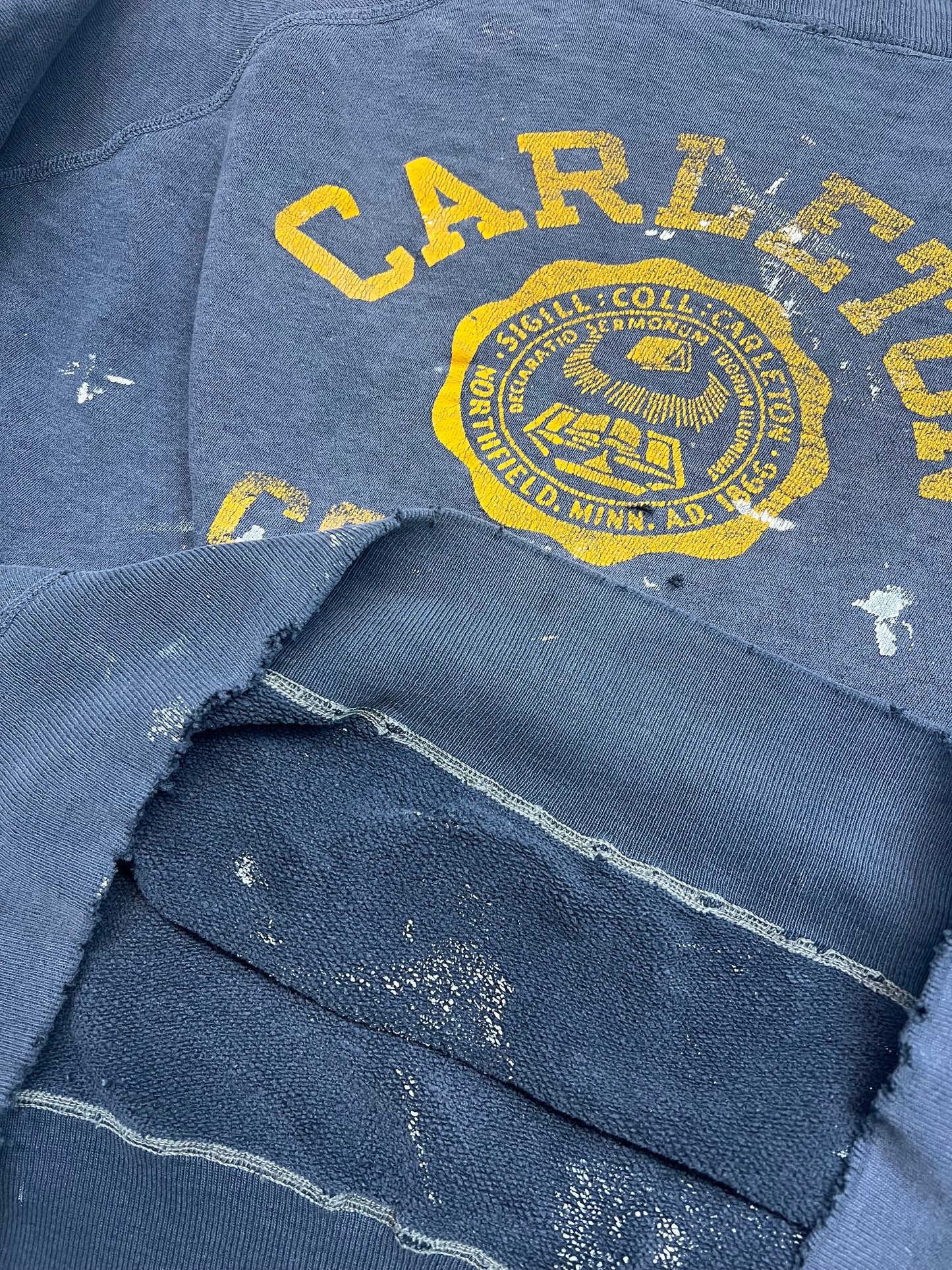 1960s Carlton College Boxy Thrashed Sweatshirt
