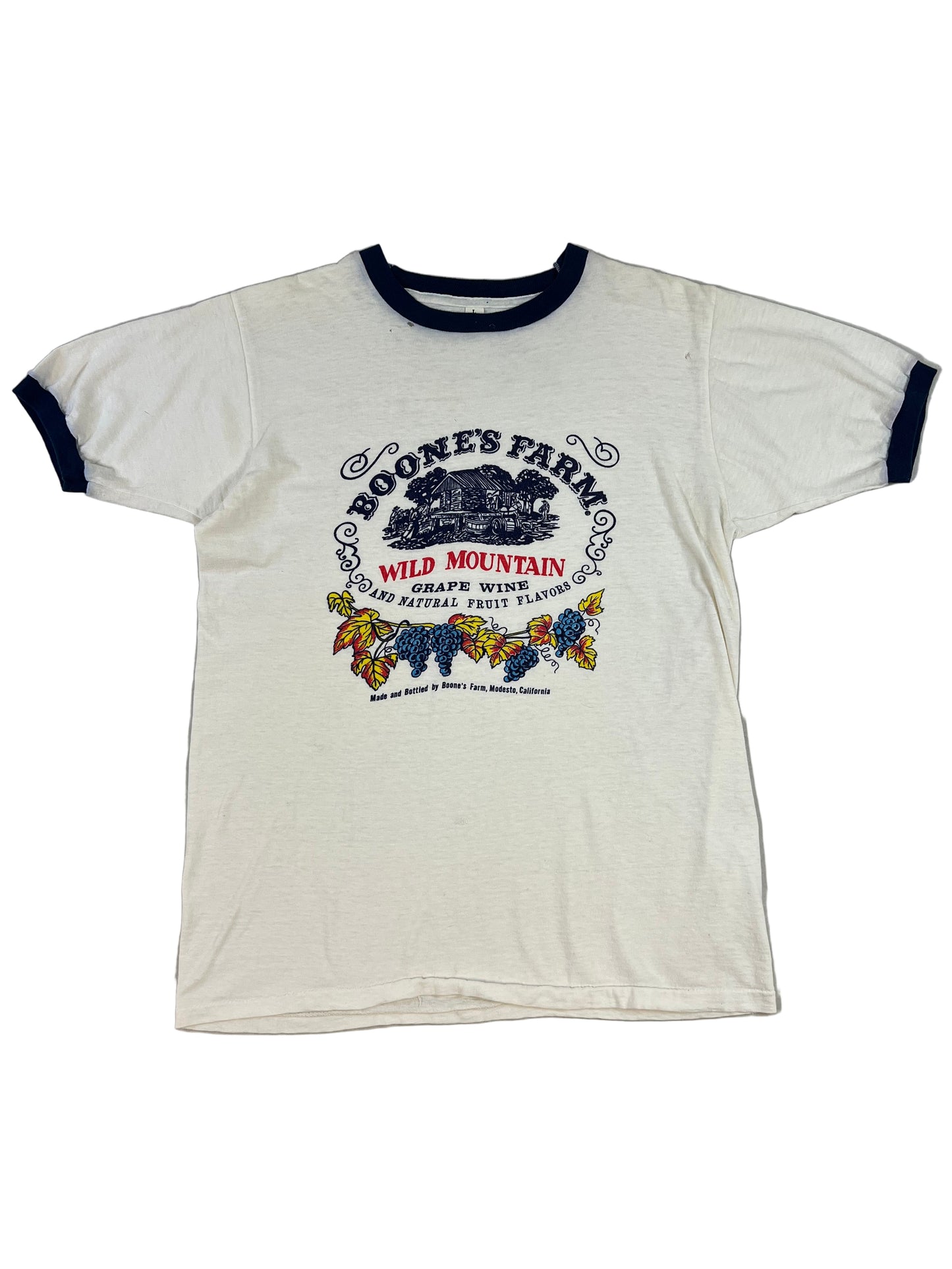 70s Boones Farm Wild Mountain Navy Blue Ringer T-shirt