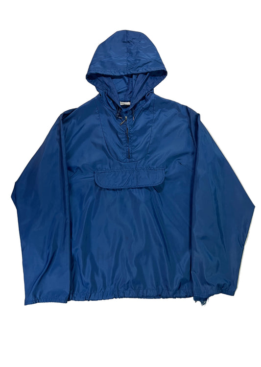 1960s Sears Fashion Navy Blue Quarter Zip Nylon Windbreaker