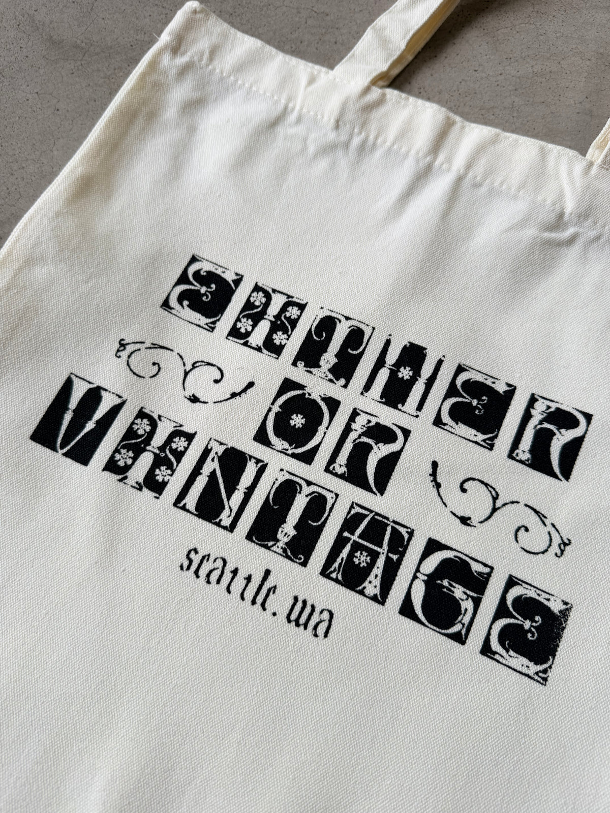 Either/Or Vintage “Block Letter” Tote Bag